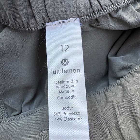 Lululemon Time to Flounce Hi-Lo Skirt Women 12 Green Elastic Waist Midi Flowy - Picture 5 of 10